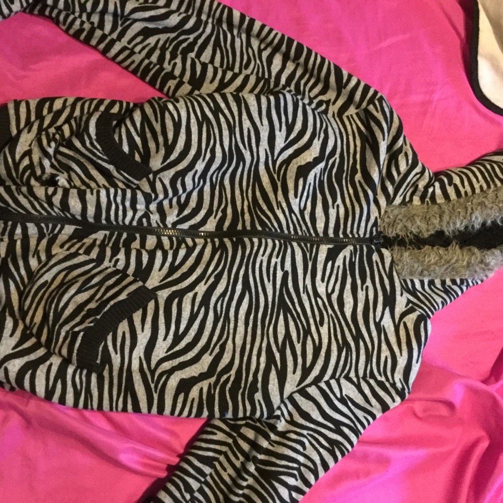 Thick wooly zebra jacket